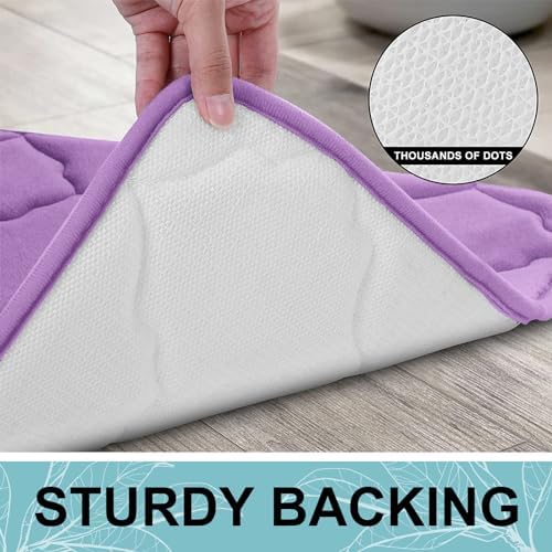 OLANLY Memory Foam Bath Mat Rug 70x24, Ultra Soft Bathroom Rugs, Lavender