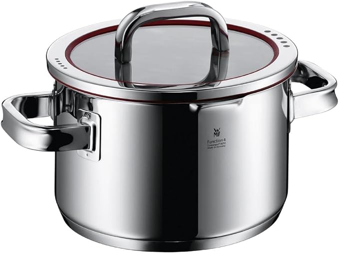 WMF 20cm Casserole, 3.4L, Brushed Stainless Steel, Suitable for All Stove Tops, Including Induction, Dishwasher-Safe, With Lid