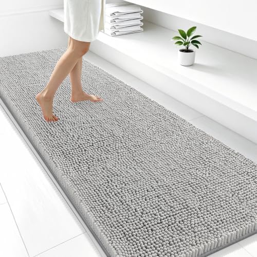 Smiry Bathroom Rugs 59X24, Luxury Chenille Extra Soft Absorbent Bath Mat