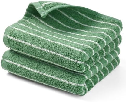 Jacquotha Hand Towels for Bathroom Green Striped - 2-Piece