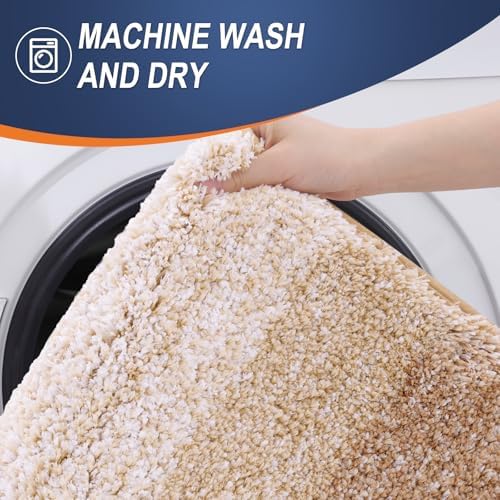 OLANLY Micorfiber Bathroom Rug Set 2 Piece, 47"x20"+24"x16"