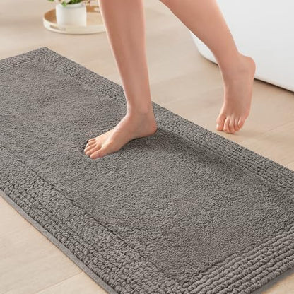 Madison Park Splendor Reversible 100% Cotton Bath Runner 24 x 60 Charcoal