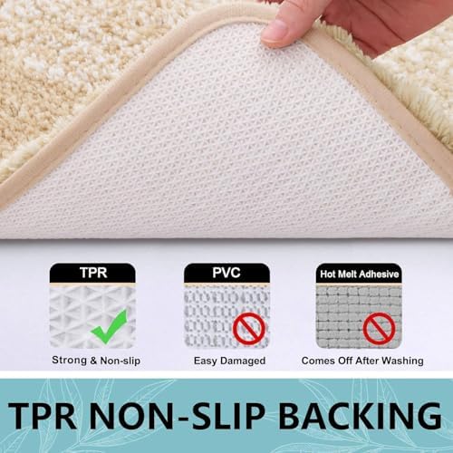 Arotive Microfiber Bathroom Rugs, Shaggy Soft Absorbent Bath Rug, 44x24