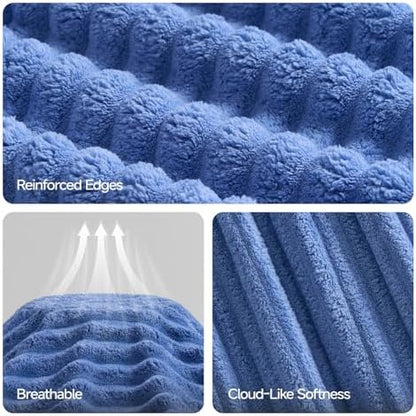 ecolook Blue Bath Towel Set of 4, 31 x 63 in, Soft and Highly Absorbent, Lightweight Microfiber Towels for Bathroom, Gym, Hotel and Spa