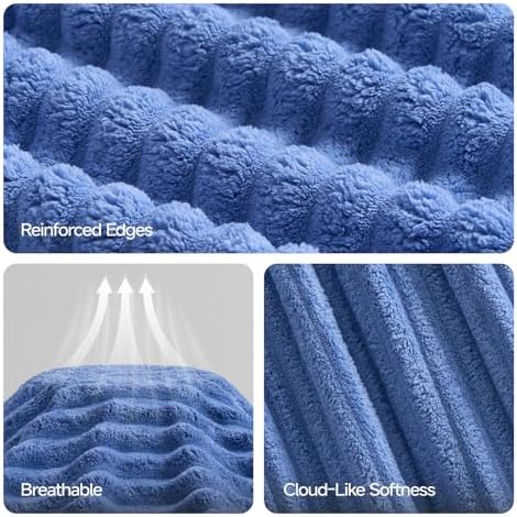 ecolook Blue Bath Towel Set of 2, 31 x 63 in, Soft and Highly Absorbent, Lightweight Microfiber Towels for Bathroom, Gym, Hotel and Spa