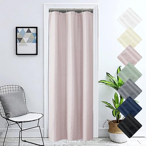 Aiyufeng Moga Stall Fabric Shower Curtain - Soft & Lightweight Small Shower Curtain with Texture for Narrow Stall Size, Machine Washable, 36" Wx72 L, Pink