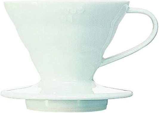 Hario V60 Ceramic Coffee Dripper Pour Over Cone Coffee Maker Size 01, White