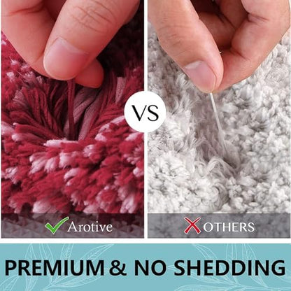 Arotive Microfiber Bathroom Rugs, Shaggy Soft Absorbent Bath Rug, 59x20