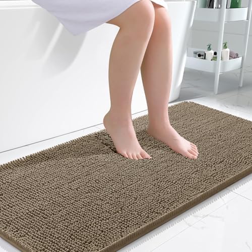 OLANLY Bathroom Runner Rugs 45x27, Extra Soft Absorbent Chenille Bath Rugs