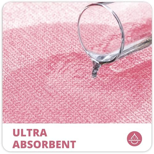 Bosap Bath Mat,Ultra Thin Bathroom Runner Rugs,Large Bath Mats for Bathroom,Quick Dry,Non-Slip,Machine Washable,Low Pile,Bath Rug,Shower Outside,Sink,Home Decor Accessories.Pink,2'x6'(24x72inch)