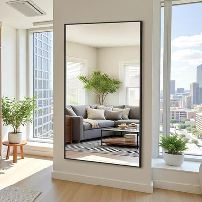 Bathroom Mirror 50" x 30", Large Rectangle Wall Mirror, Black