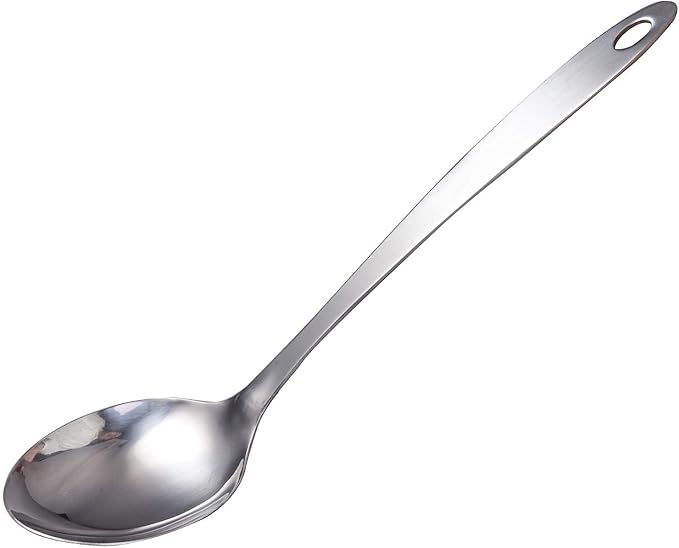IMEEA Stainless Steel Serving Spoon 13-Inch Solid Cooking Spoon Metal Kitchen Spoon for Serving, Stews, and Sauces