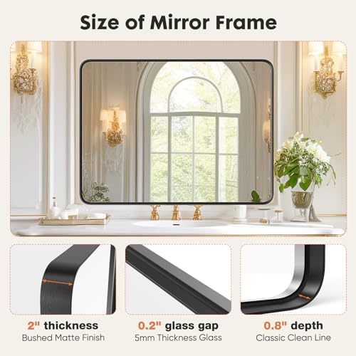 Sweetcrispy Bathroom Wall Mirror, Vanity Mirrors for Over Sink, 36x24 Inch
