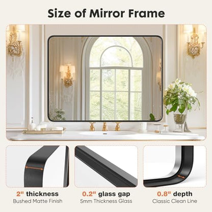 Sweetcrispy Bathroom Wall Mirror, Vanity Mirrors for Over Sink, 36x24 Inch