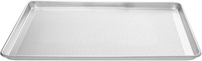 Restaurantware Met Lux 26 x 18 x 1 Inch Baking Sheet Pan 1 Perforated High Temp Baking Sheet - Full-Size Freezable Silver Aluminum Potato Chip Baking Tray Dishwasher-Friendly