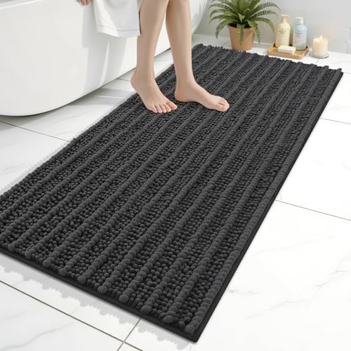 Arotive Bathroom Rugs Mat 47x24, Soft Absorbent Chenille Shaggy Bath Mat