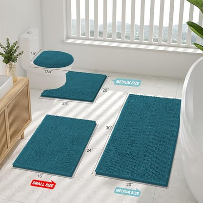 Smiry Bathroom Rugs 36X24, Luxury Chenille Extra Soft Absorbent Bath Mat