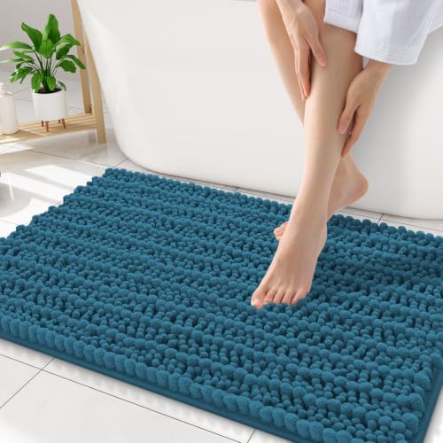 Smiry Bathroom Rugs 34X21, Extra Soft Rubber Backing Chenille Bath Mats