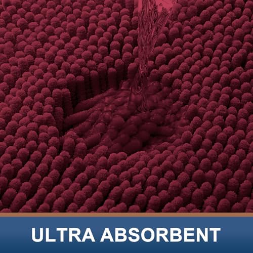 Smiry Bathroom Rugs 44X32, Luxury Chenille Extra Soft Absorbent Bath Mat