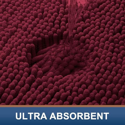 Smiry Bathroom Rugs 71X47, Luxury Chenille Extra Soft Absorbent Bath Mat