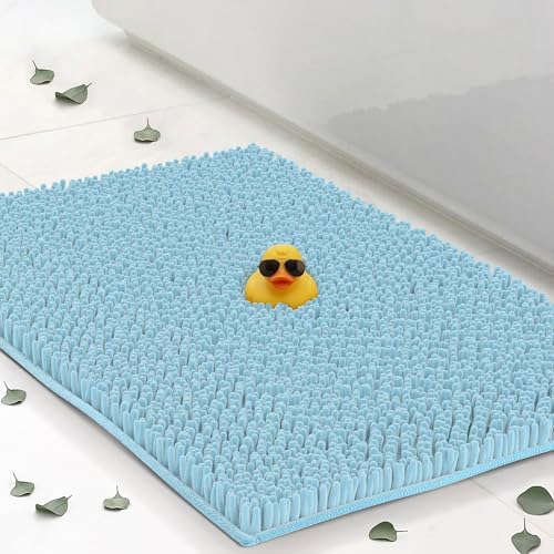 Standard Chenille Bath Mats 34"x21", Plush Absorbent Bath Mats Quick Dry, Soft & Machine Washable, Non Slip Carpet for Bathroom, Thick Bathroom Rugs, Shower Restroom Rug, Alfombras De Baño, Bathrugs