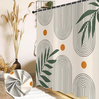 deFouliao Boho Shower Curtain, Modern Abstract Arch Waterproof Shower Curtain for Bathroom Bathtub Home Curtain Decor with Hooks, Machine Washable, 72''Wx72''L