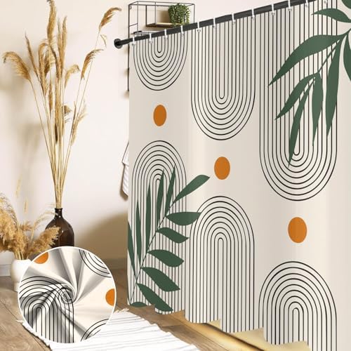 deFouliao Boho Shower Curtain, Modern Abstract Arch Waterproof Shower Curtain for Bathroom Bathtub Home Curtain Decor with Hooks, Machine Washable, 60''Wx72''L