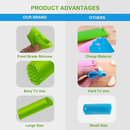 Garlic Peeler Silicone Garlic Skin Remover Roller Garlic Tube Rollers Skin Remover, Garlic Roller Peeling Tube Tool for Useful Kitchen Tools (Black)