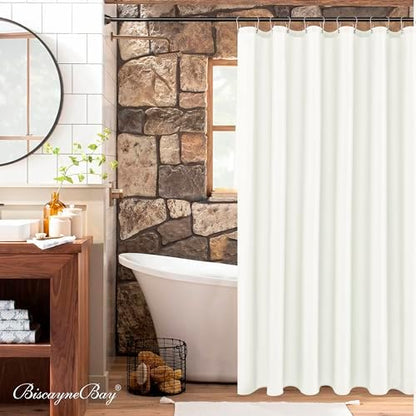 Fabric Shower Curtain Liner 72x72 Inch-Ivory Standard Size Shower Liners