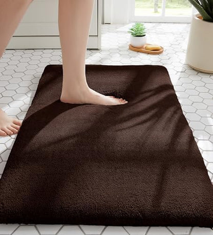 MINIDEAR Bathroom Rugs 36x24 Dark Brown - Thick Memory Foam Bath Mat, Ultra Soft & Plush Fluffy, Non-Slip, Quick Dry, Absorbent Washable Floor Microfiber Mat for Tub, Home Decor Accessories