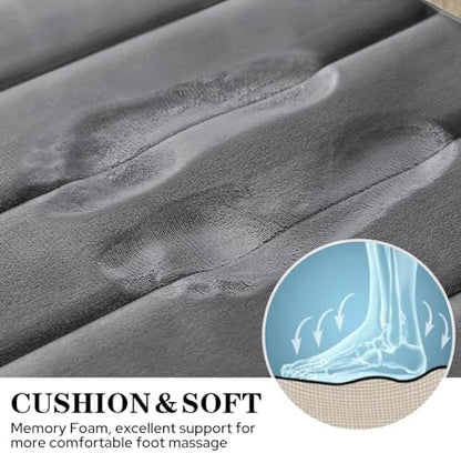 BYSURE Dark Grey Memory Foam Bath Mats Extra Long