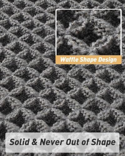 Upgraded Waffle Bath Mat Ultra Absorbent Non Slip Bathroom Mat, 17" x 24"