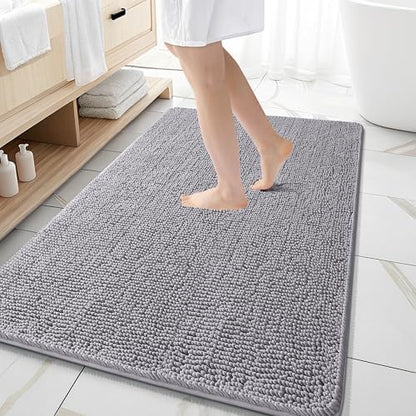 OLANLY Large Bathroom Rugs 59x35, Extra Soft Absorbent Chenille Bath Rugs