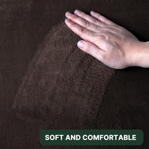 H.VERSAILTEX Bath Mat Memory Foam Set Bathroom Rug Set Flannel Velvety Extra Soft and Absorbent Non Slip Rugs for Bathroom/Bedroom Washable(47"x 17" + 17"x 24" + 20"x 24"U-Shaped, Brown)