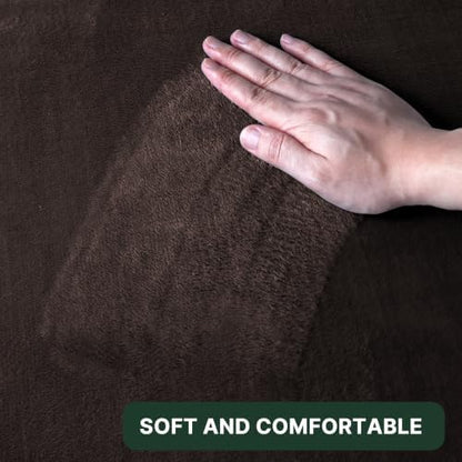 H.VERSAILTEX Bath Mat Memory Foam Set Bathroom Rug Set Flannel Velvety Bath Mat Luxury Extra Soft and Absorbent Non Slip Rugs for Bathroom/Bedroom Washable(Curved Set 24"x 36" Plus 20"x 24"U, Brown)