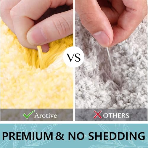 Arotive Microfiber Bathroom Rugs, Shaggy Soft Absorbent Bath Rug, 47x17