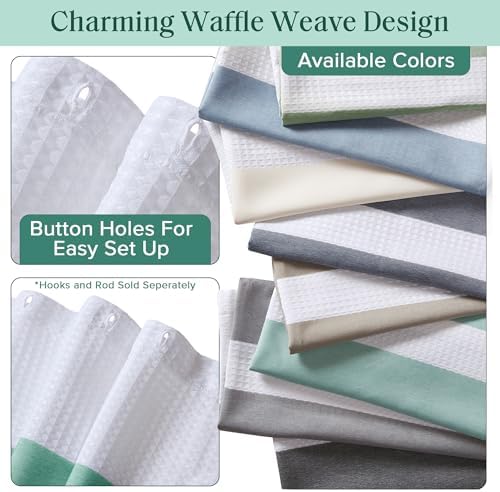 Madison Park Spa Waffle Shower Curtain for Bathroom, 72 x 72, Aqua