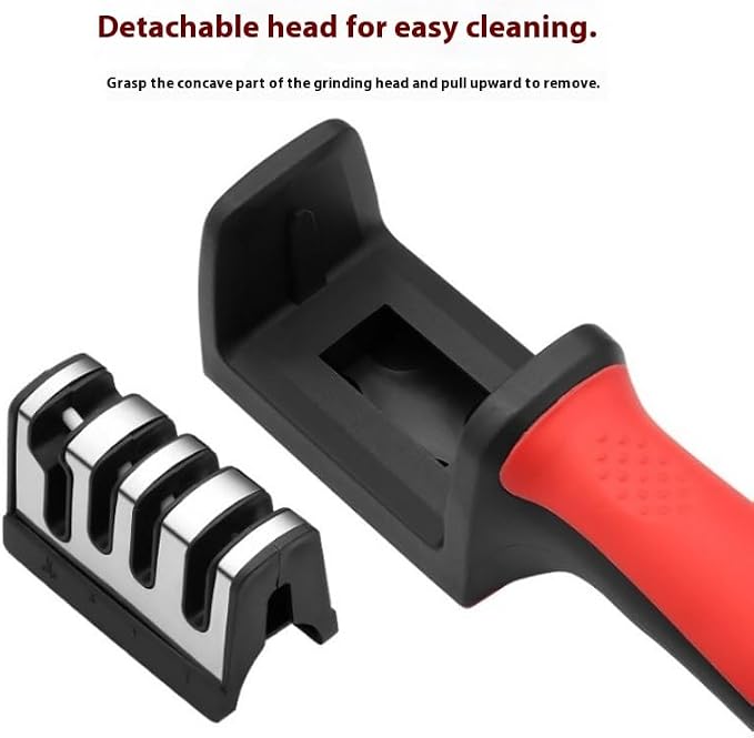 4-in-1 Kitchen Knife Accessories: 3-Stage Knife Sharpener Helps Repair, Restore, Polish Blades and Cut-Resistant Glove (Black), for Kitchen Chef Knives & Scissor