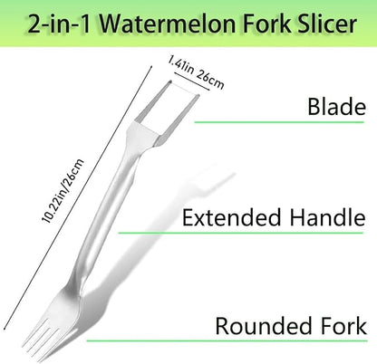 3 Packs 2-in-1 Watermelon Fork Slicer Fruit Cutter, Stainless Steel Watermelon Cutter Artifact, Watermelon Cut ter Slicer Tool Fruit Forks Sli cer Knife Kitchen Gadgets