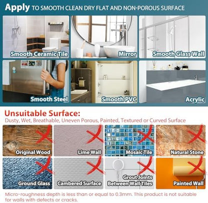 TAILI Shower Mirror Fogless for Shaving,Fogless Mirror Suction Wall Mounted