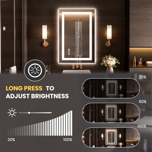 LOAAO 28"X34" LED Bathroom Mirror with Lights, UL Listed