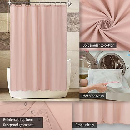 ALYVIA SPRING Waterproof Fabric Shower Curtain or Liner Blush Pink, 72x72