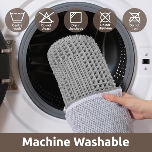 AMOAMI Waffle Bath Mat, Absorbent Bathroom Rugs Non Slip 18''x30'' Grey