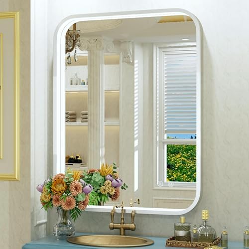 28"x36" Silver LED Bathroom Mirror with 3000K/4500K/6000K Lights