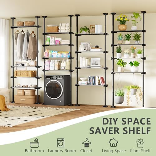 Over The Toilet Storage Shelf No Drill 4-Tier Adjustable Bathroom Organizer
