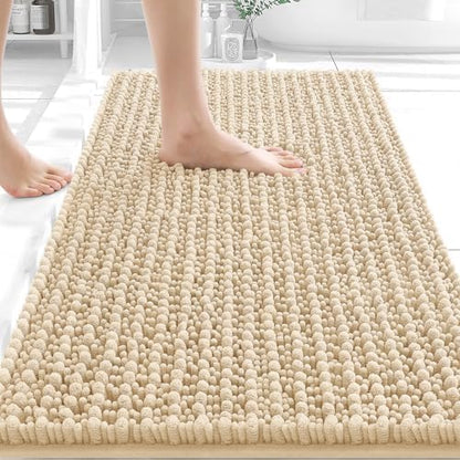 OLANLY Bathroom Rugs 30x20, Thick Soft Absorbent Chenille Bath Rugs