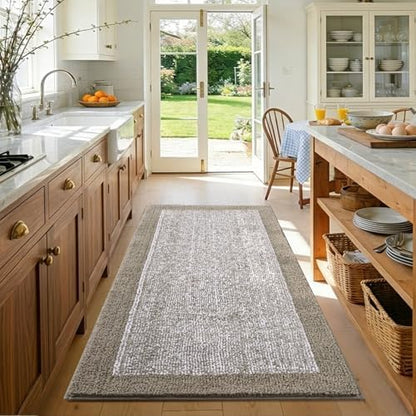 48x32 Large Bathroom Rugs Non Slip Washable, Soft Absorbent Bath Mat Greige