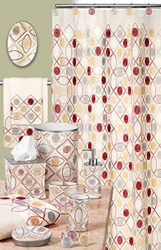 Zahari Home 13pc Sedona Sheer Shower Curtain Set Sheer Shower Curtain & 12 Shower Curtain Hooks Fun Shower Curtain Beige Shower Curtain Unique Design Stylish Shower Curtain Set Retro Shower Curtain