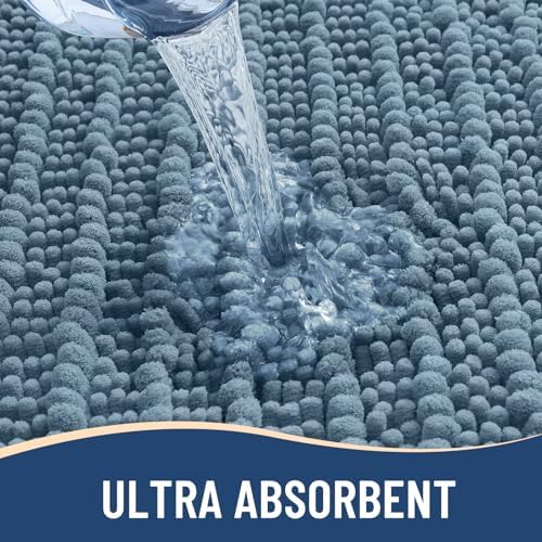 Arotive Bathroom Rugs Mat 34x21, Soft Absorbent Chenille Shaggy Bath Mat