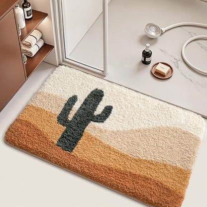LUMI Cactus Bathroom Rug 20x32 Soft Absorbent Bath Mat, Non Slip